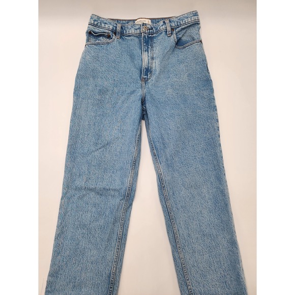 Abercrombie & Fitch 90s Straight Jeans Curve Love 31/12R Ultra High Rise Denim - Picture 1 of 16